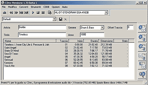 Recensione di cdex - programma per estrarre tracce audio sull'hd (ripping)