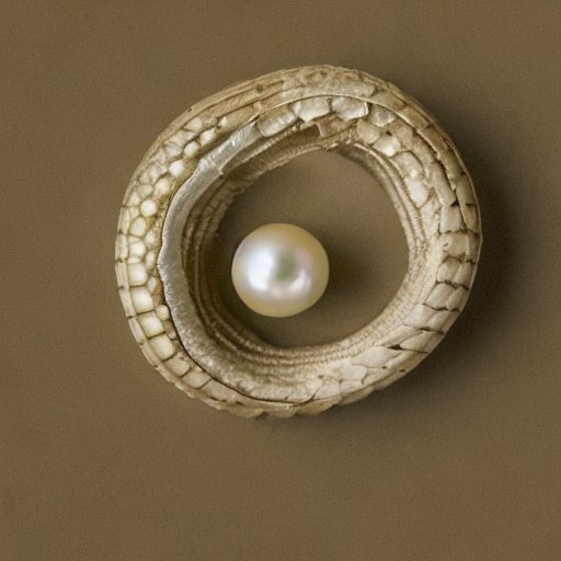 Immagine di fantasia che illustra la perla circondata dalle spire del serpente